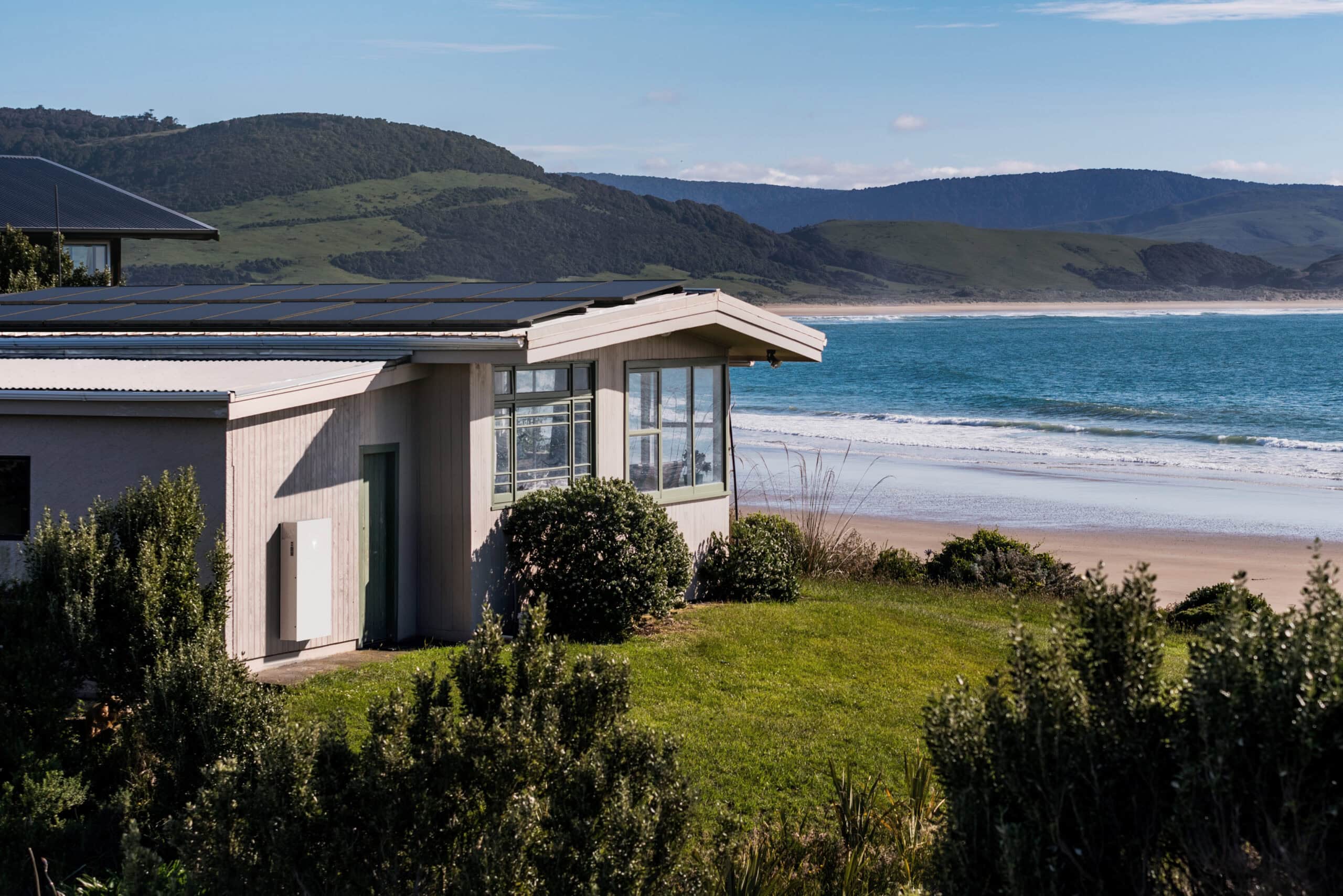 Oceanfront house with solar roof
