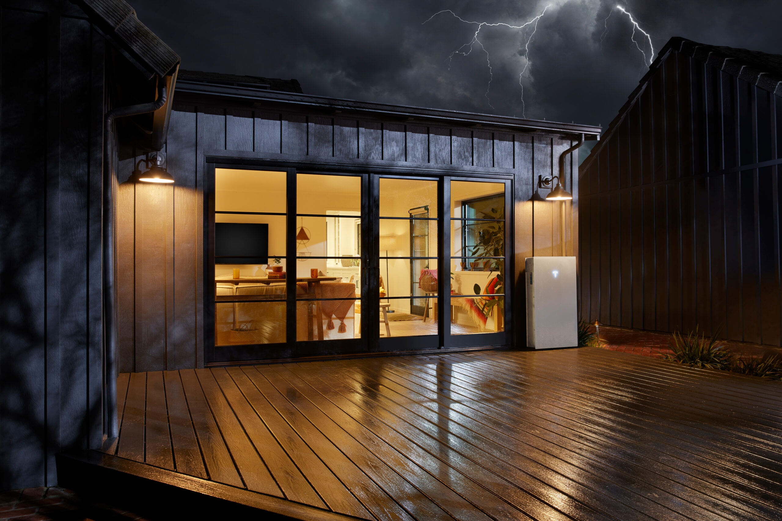 Outdoor deck with power cell