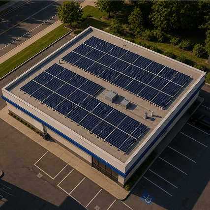 Commercial rooftop solar installation