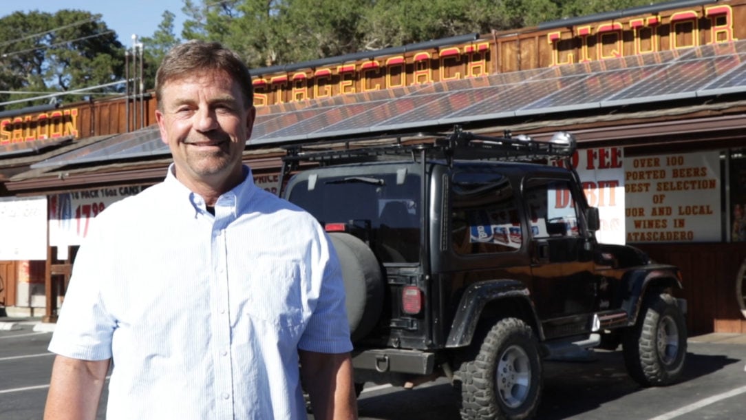 Michael Hawkins Owner of Stagecoach Liquor in Atascadero California Goes Solar