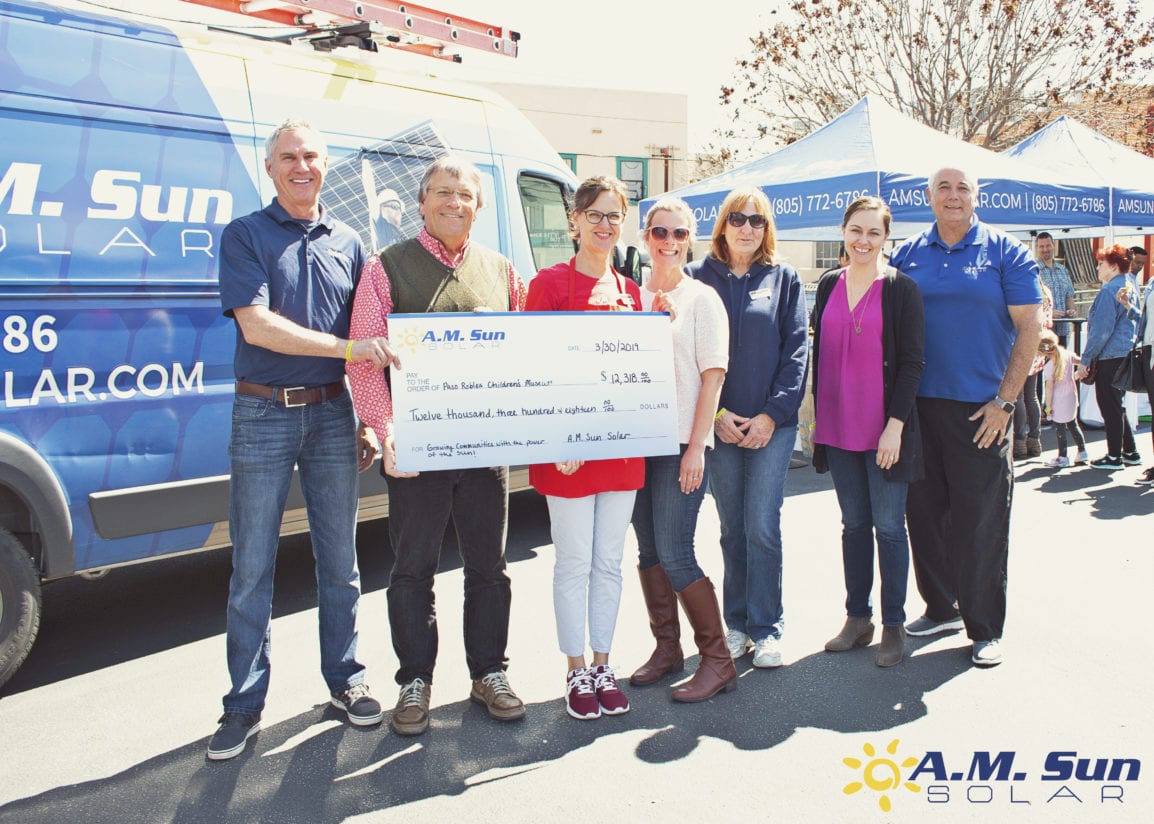 A.M. Sun Solar in Paso Robles Donates $12,000 to the Paso Robles Children's Museum