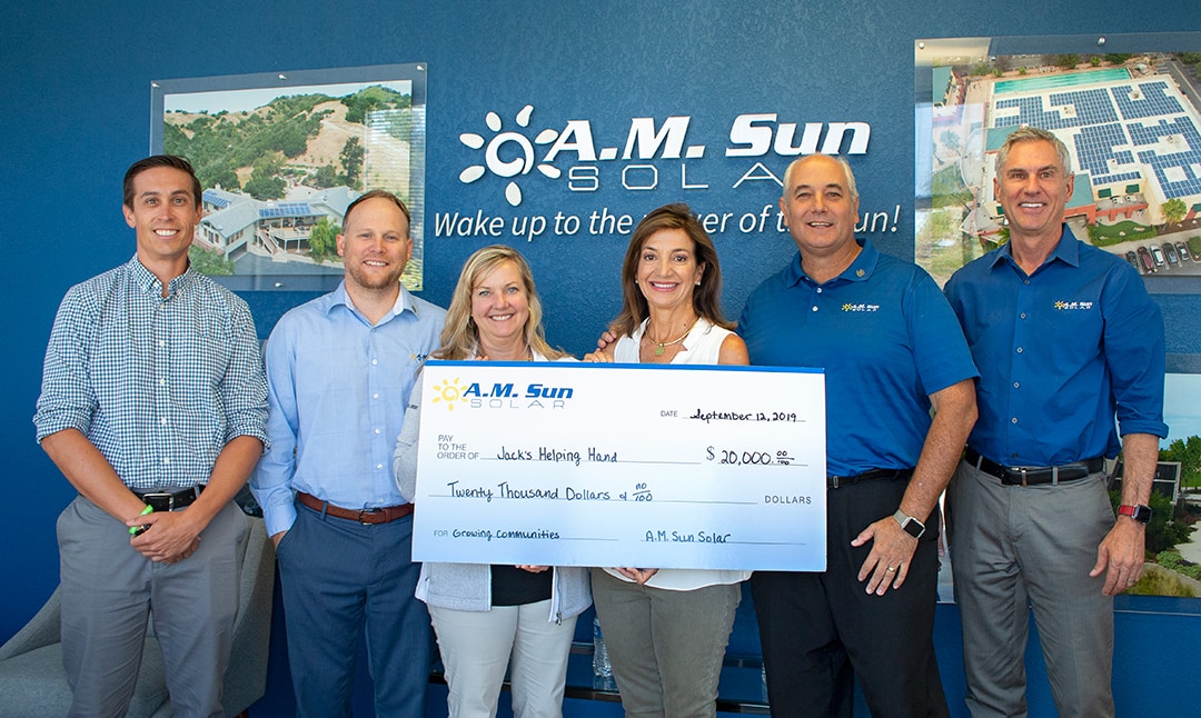 A.M. Sun Solar Donates 20,000 to Jack's Helping Hand 2019